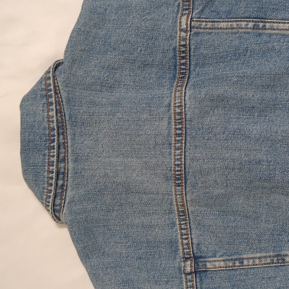 Old Navy MODIFIED Raw Hem Denim Trucker Jacket, Color Blue Size M - Picture 12 of 15
